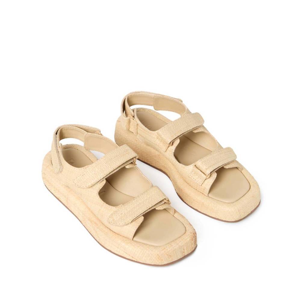 NEW LOEFFLER RANDALL women's blaise two band platform sandal in natural - Picture 1 of 6